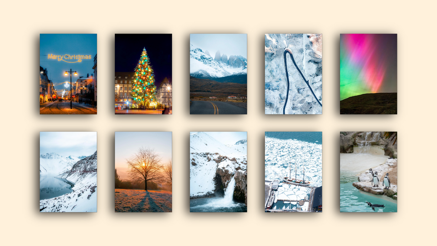 A6 Greeting Cards - Christmas & Winter - Pack of 10 with Envelopes