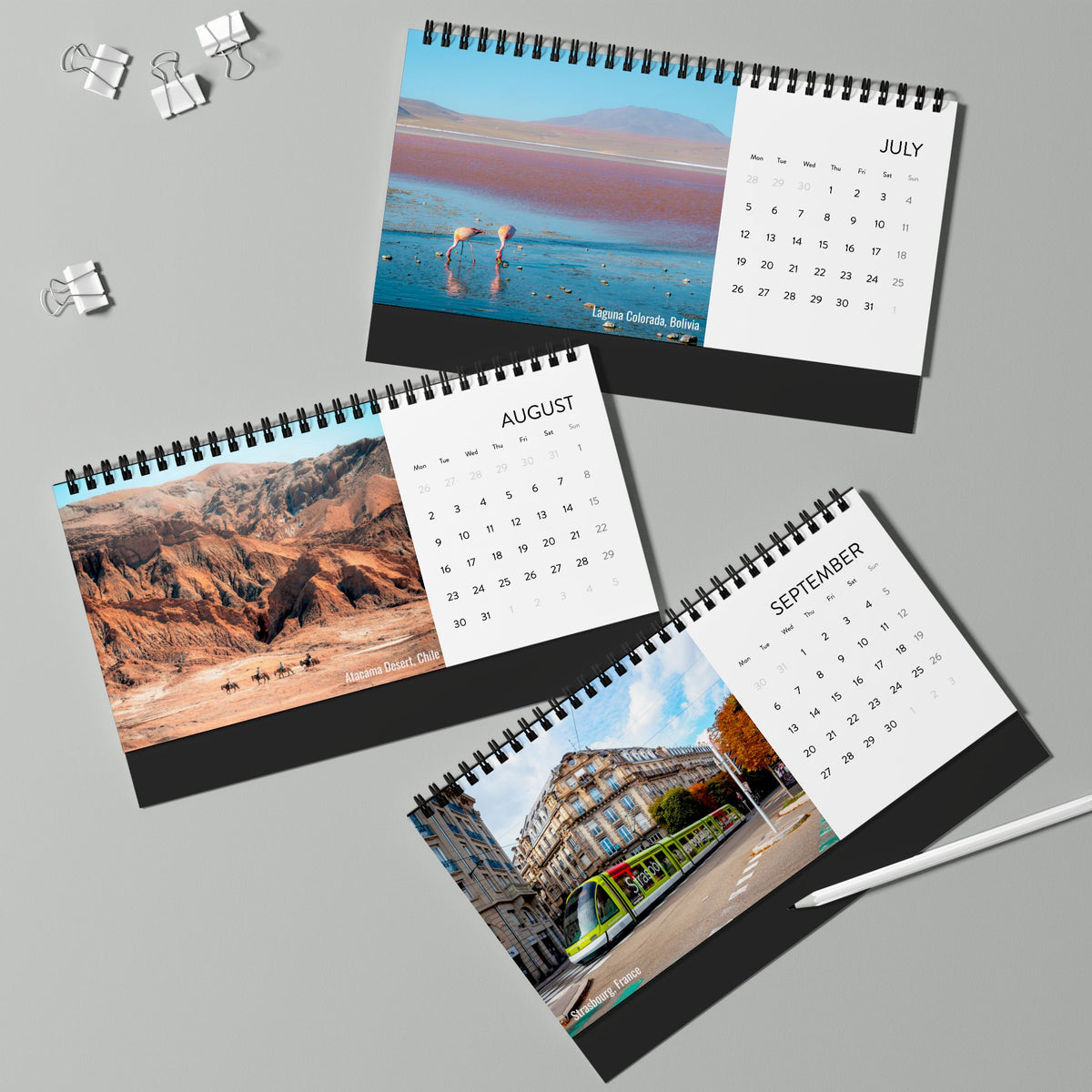 2027 Landscape & Travel Desk Calendar