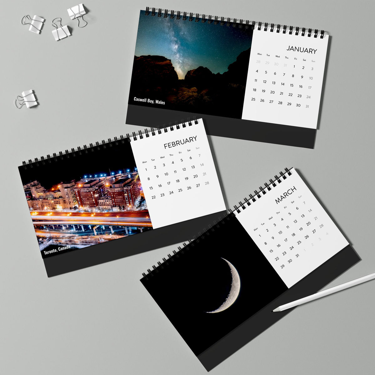 2027 Night & Astro Desk Calendar