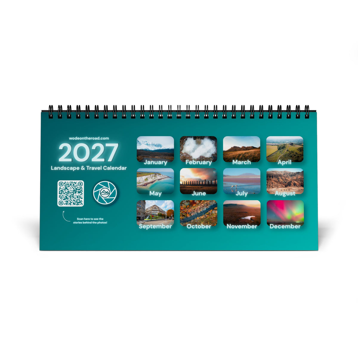 2027 Landscape & Travel Desk Calendar
